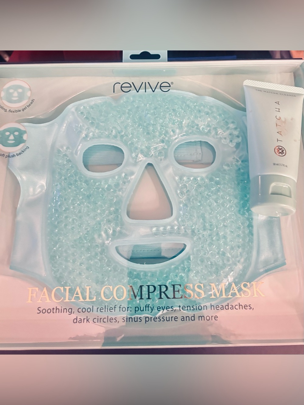 Tatcha Cooling Facial Compress Gel Mask in Light Blue